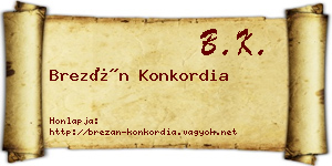 Brezán Konkordia névjegykártya